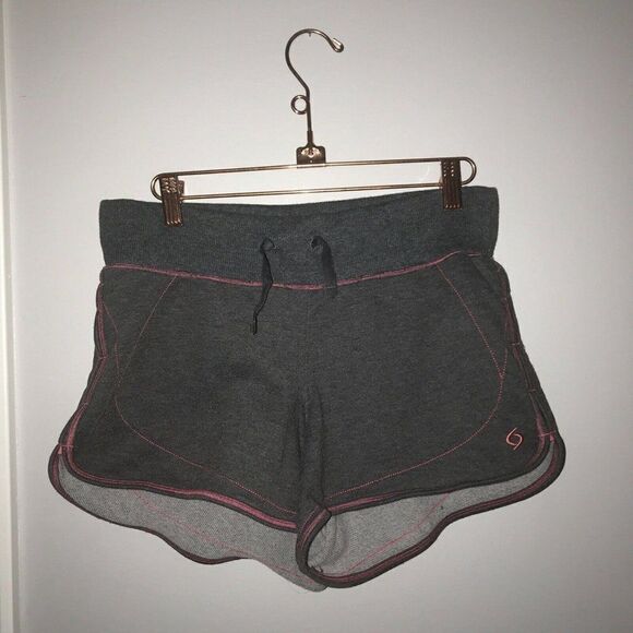 Moving Comfort‎ Athletic Shorts Drawstring Size Medium Grey Pink - Picture 2 of 7